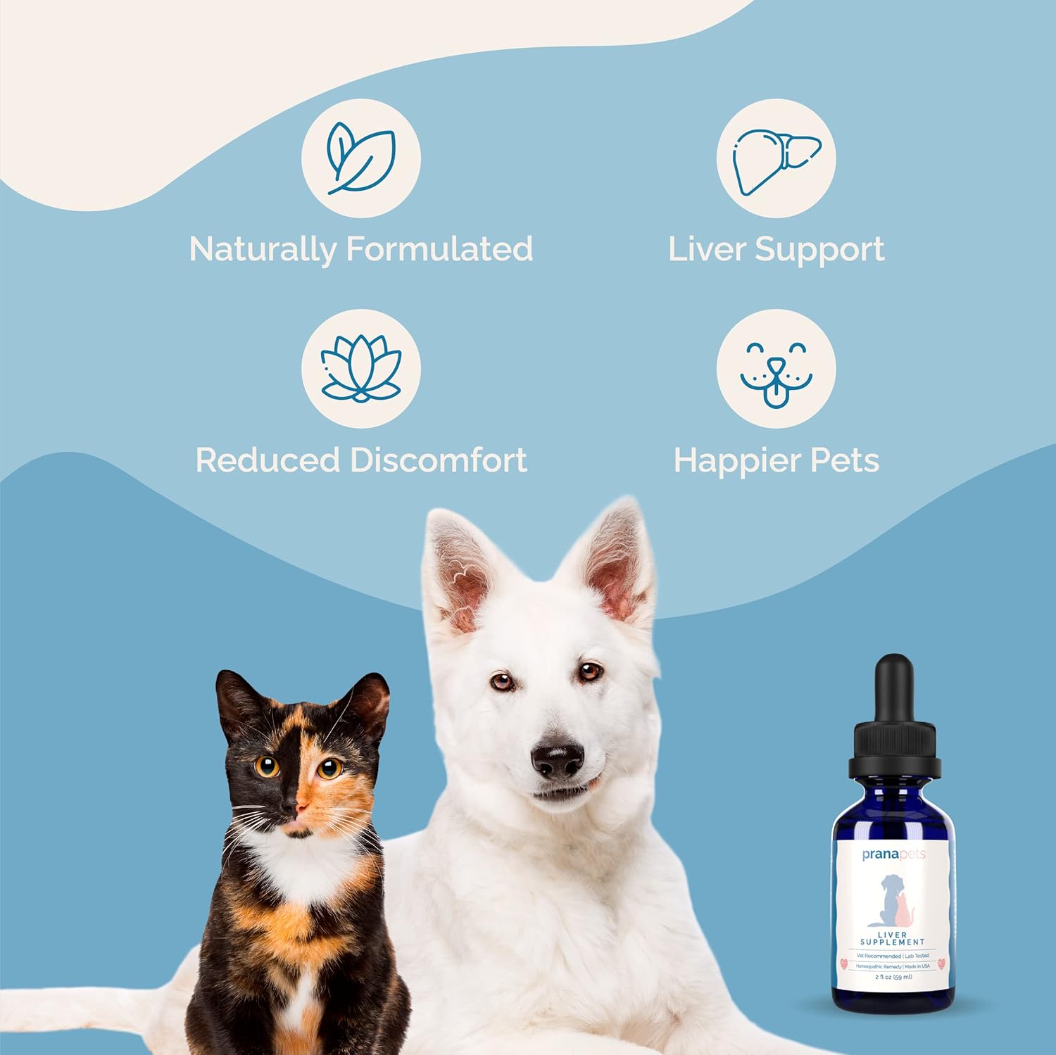 Natural Liver Support Supplement for Pets | Promotes Healthy Liver Function in Dogs & Cats | Herbal Formula for Abdominal Pain & Inflammation