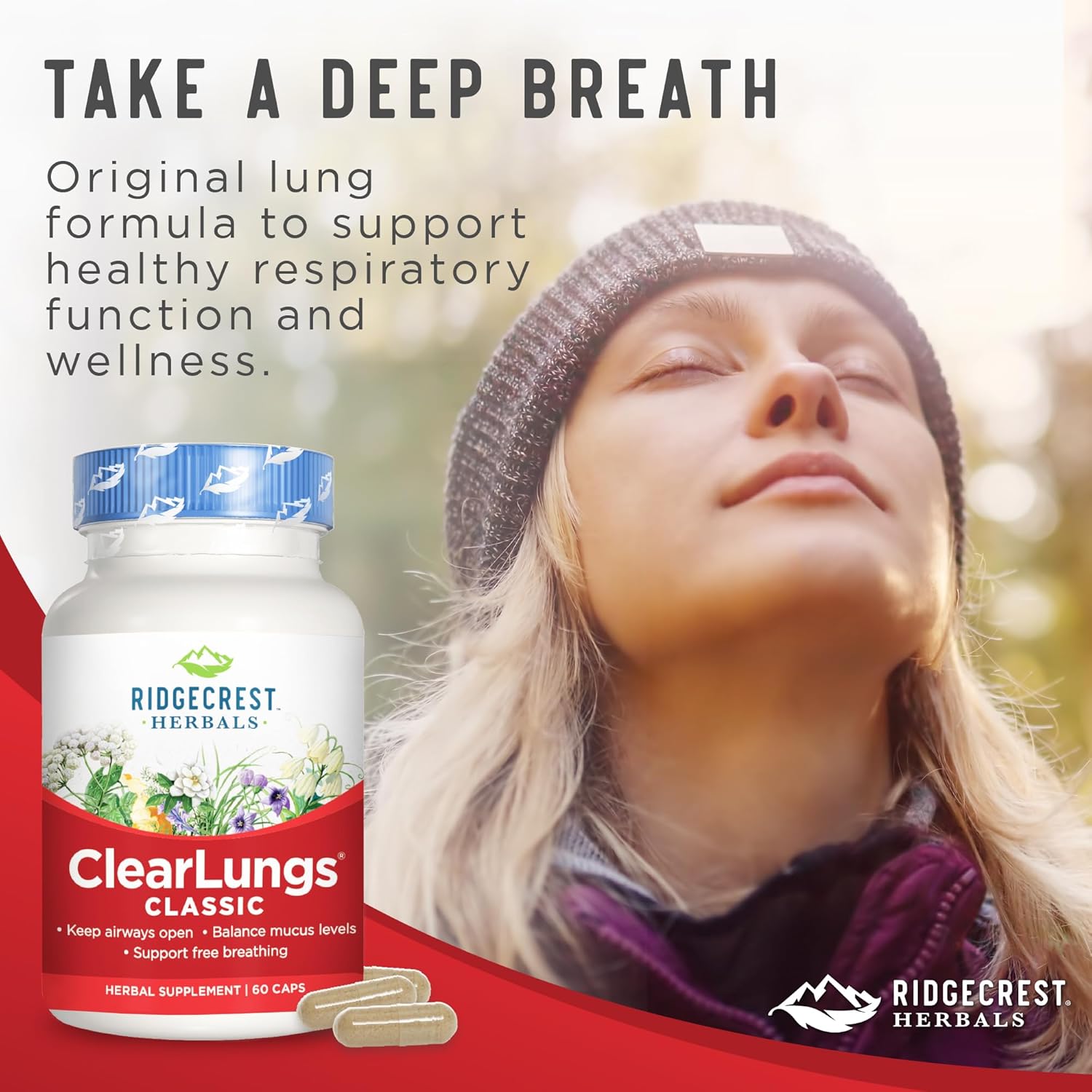 Natural Lung and Nasal Health Supplement - Herbal Formula for Respiratory and Immune Support (60 Caps)