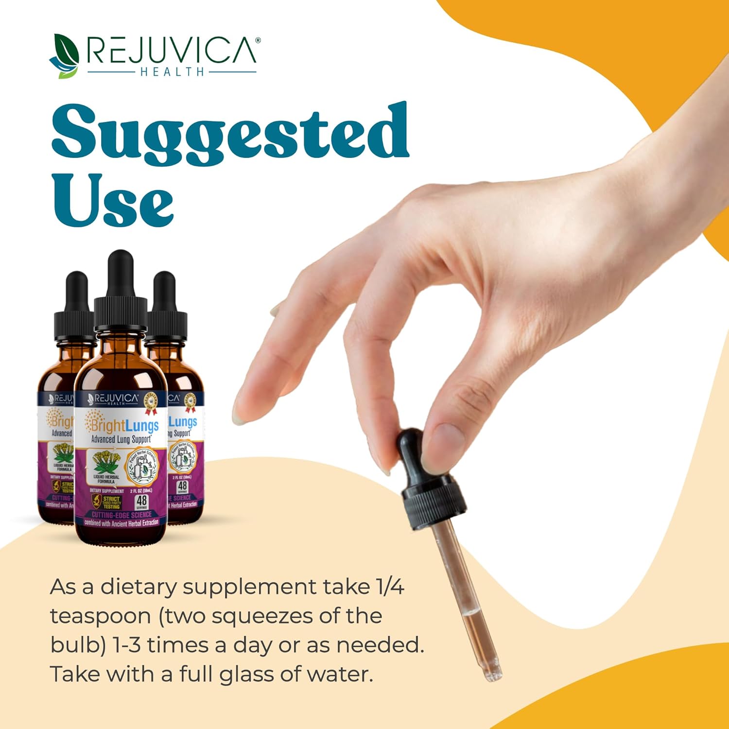 Natural Lung Detox Support Supplement - Maintain Optimal Lung & Respiratory Health with Grindelia, Lobelia, Licorice, Wild Cherry - Rejuvica Health Bright Lungs