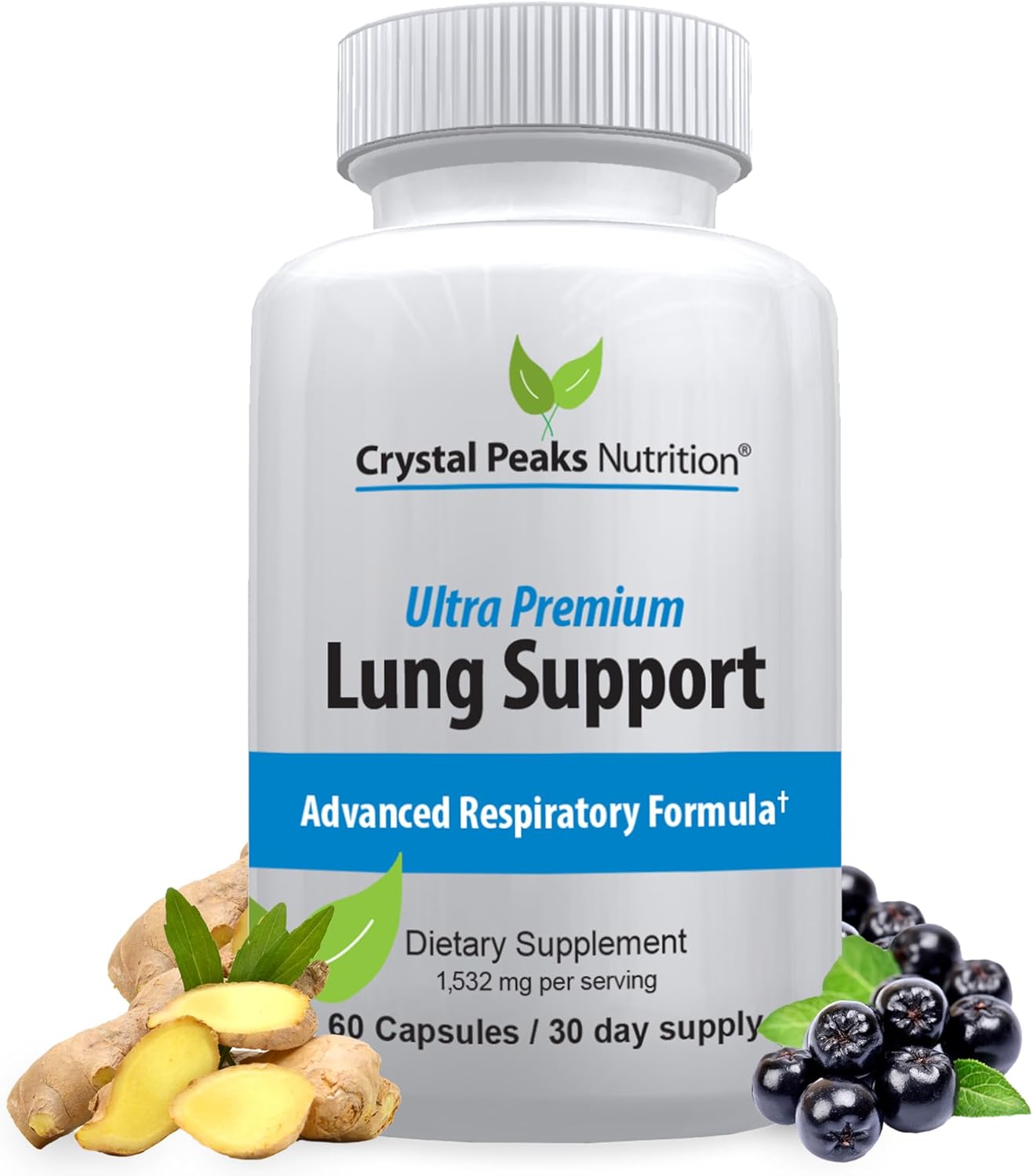 Natural Lung Support Supplement for Respiratory Health - Detox & Soothe Lungs, Bronchial Relief - 60 Capsules