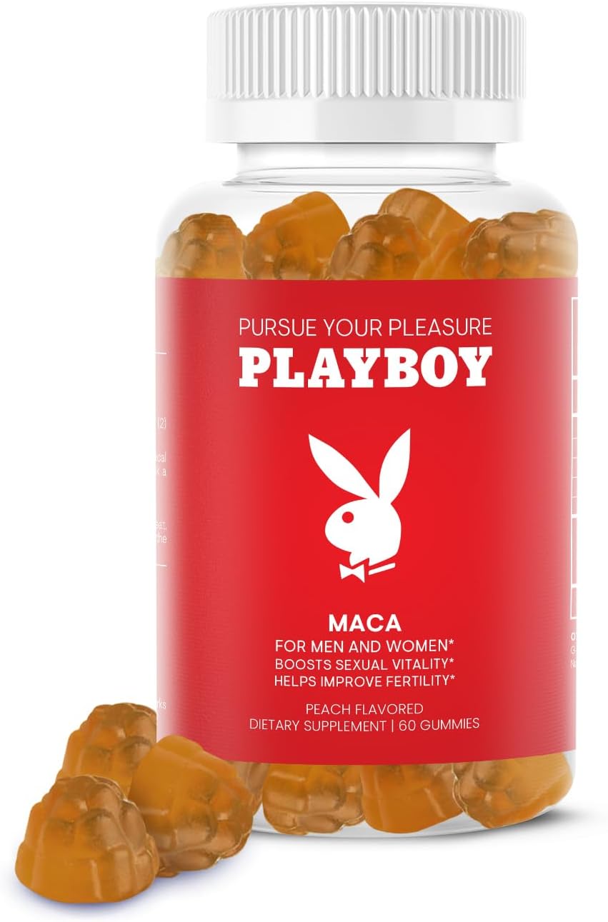 Natural Maca Root Gummies (60 Count, Peach Flavored) - Sexual Vitality & Libido Booster for Men and Women - Vegan, Non-GMO Supplement with Maca Peruana Extract (4:1 Ratio)