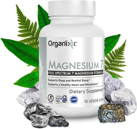 Natural Magnesium Capsules with Vitamin B6 for Sleep Support and Muscle Recovery - High Absorption, Vegan, Non GMO (30 Count)