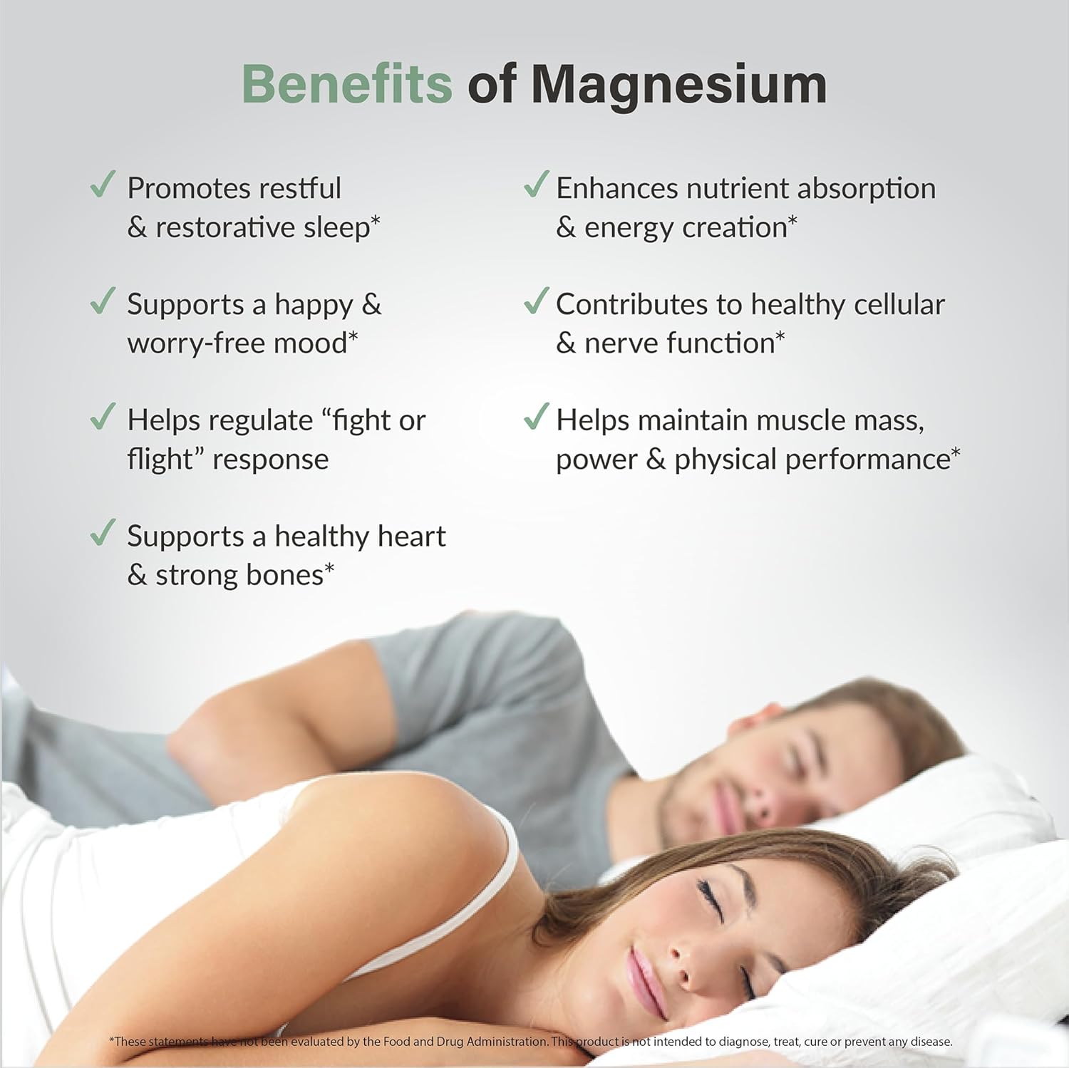 Natural Magnesium Capsules with Vitamin B6 for Sleep Support and Muscle Recovery - High Absorption, Vegan, Non GMO (30 Count)