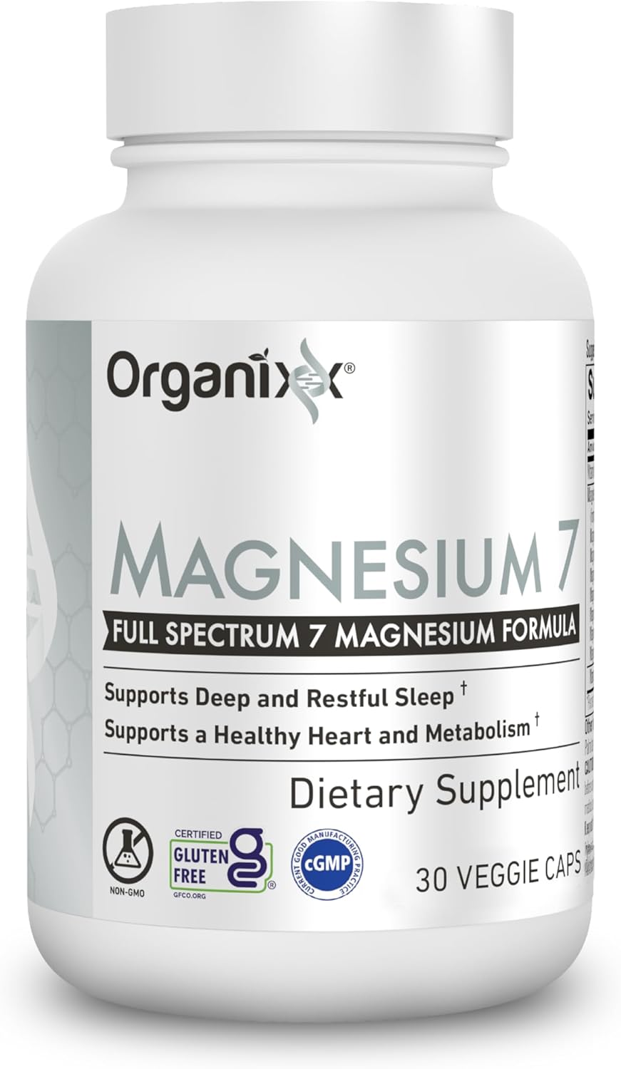 Natural Magnesium Capsules with Vitamin B6 for Sleep Support and Muscle Recovery - High Absorption, Vegan, Non GMO (30 Count)