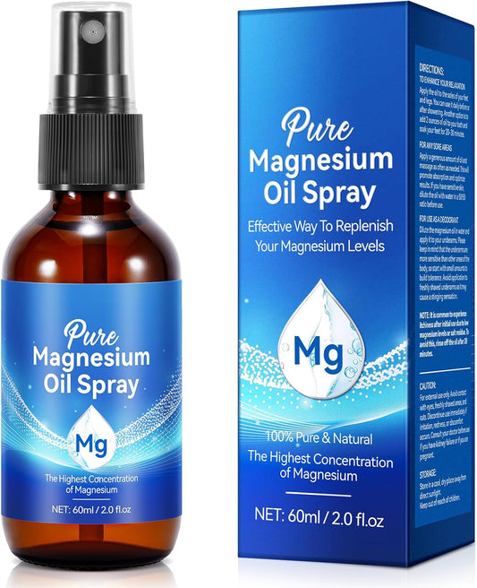 Natural Magnesium Oil Spray for Feet, Nourishes Skin, Promotes Sleep - 2 Fl.Oz