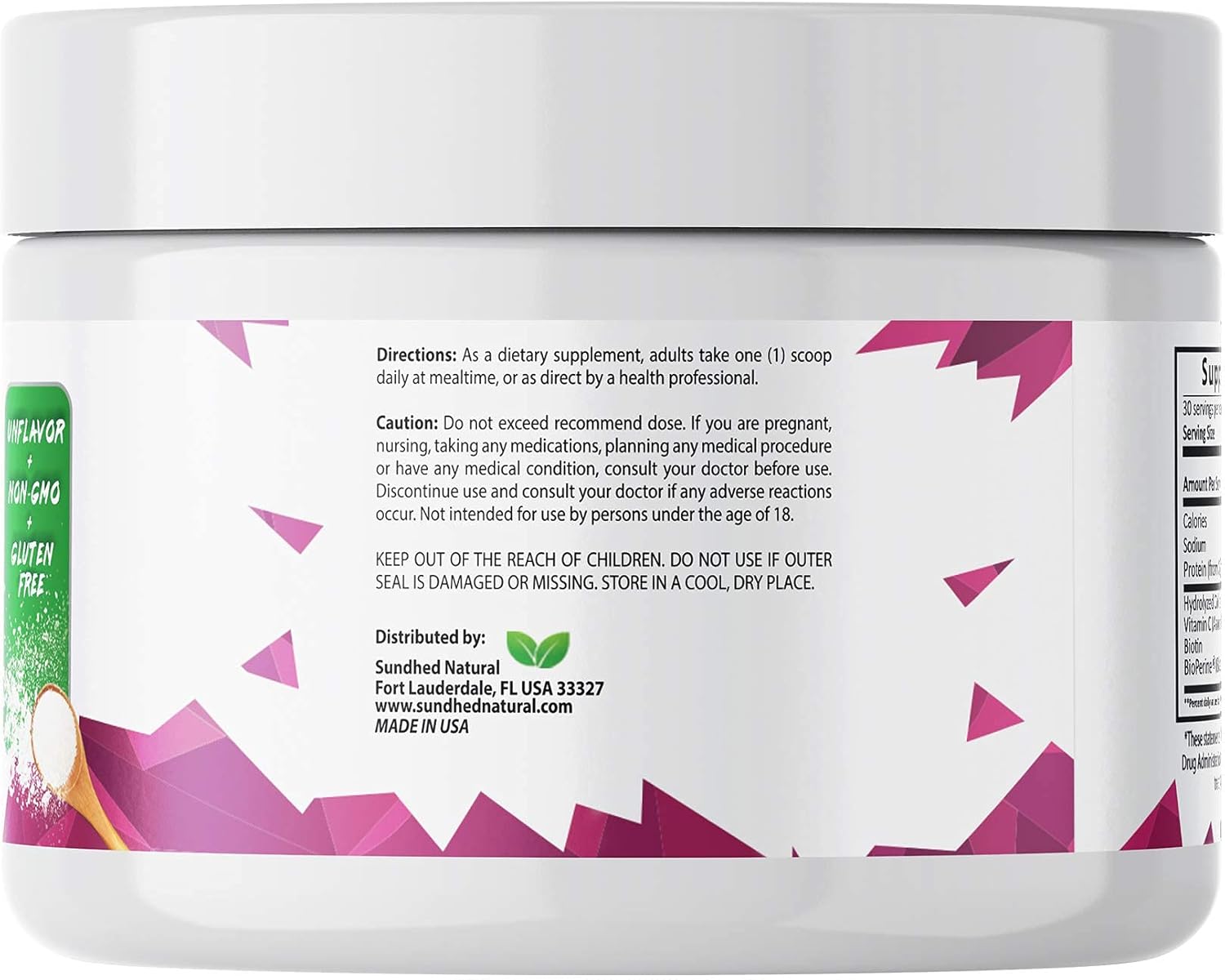 Natural Max Collagen Plus C Powder - Anti Aging Hydration & Skin Firmness - 30 Day Supply with Biotin, Bioperine, Vitamin C - Strengthen Bones & Nails
