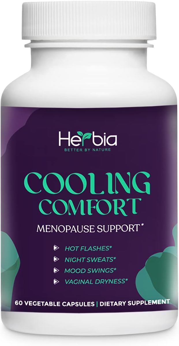 Natural Menopause and PMS Supplement for Hormonal Balance - Estrogen-Free Herbal Formula with Natural Relief for Night Sweats, Mood Swings, and Vaginal Dryness - Made in USA - 60 Capsules