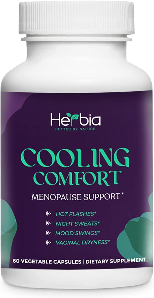 Natural Menopause and PMS Supplement for Hormonal Balance - Estrogen-Free Herbal Formula with Natural Relief for Night Sweats, Mood Swings, and Vaginal Dryness - Made in USA - 60 Capsules