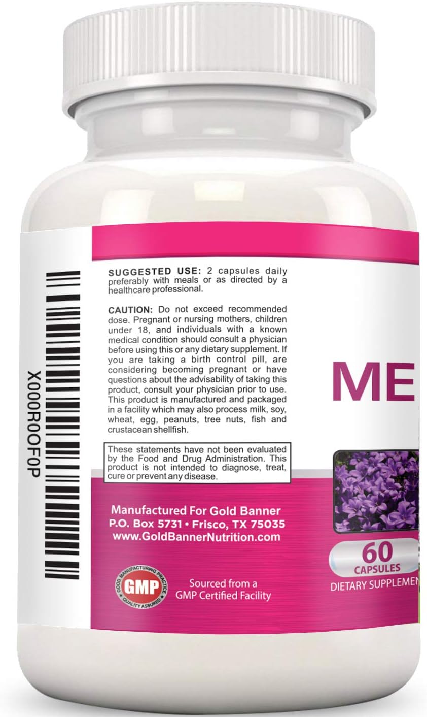 Natural Menopause Relief Supplement - Herbal Complex for Hot Flashes, Mood Swings & Dryness - Black Cohosh, Soy Isoflavones - Hormone-Free Formula