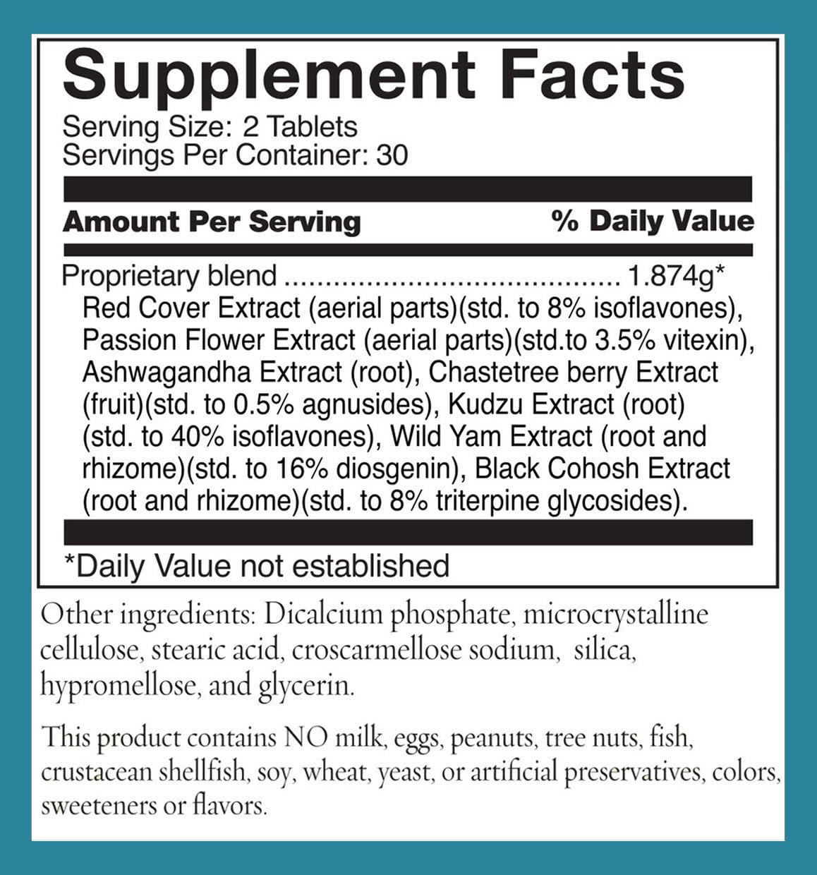Natural Menopause Relief Supplement - Herbal Equilibrium - 60 Tablets - Balances Hormones and Reduces Hot Flashes