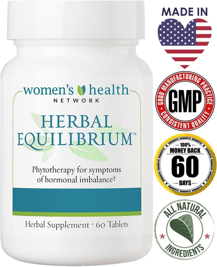 Natural Menopause Relief Supplement - Herbal Equilibrium - 60 Tablets - Balances Hormones and Reduces Hot Flashes
