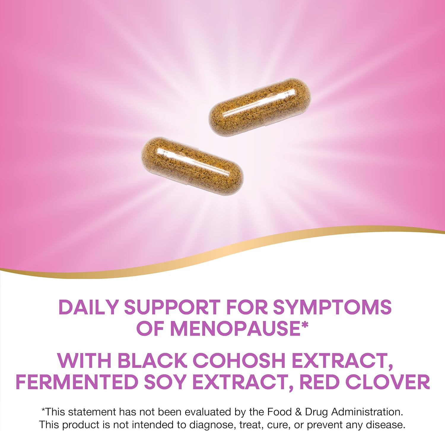 Natural Menopause Relief Supplement with Black Cohosh, Red Clover, Fermented Soy - 60 Vegan Capsules by Nature's Way