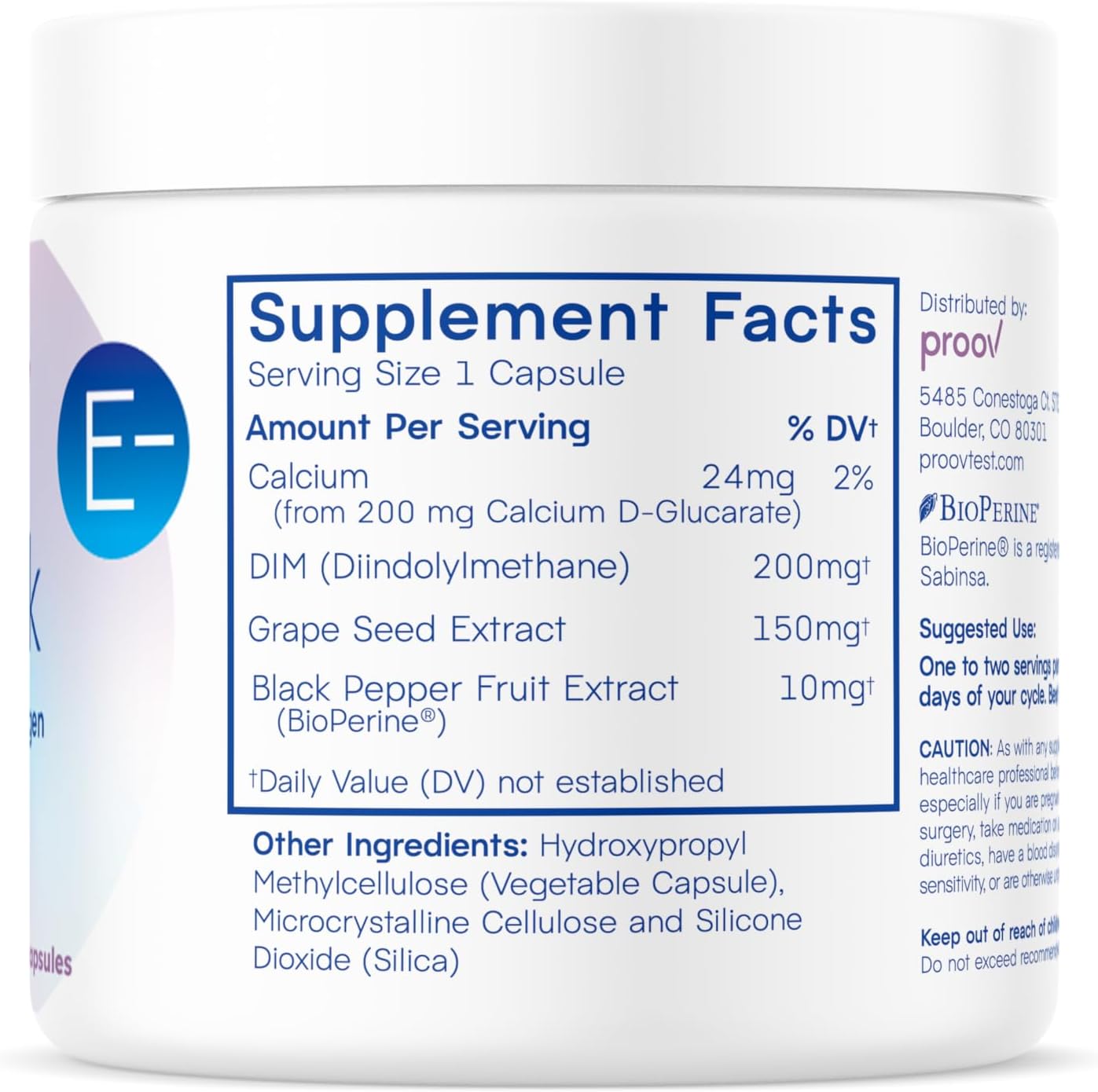 Natural Menopause Support Supplement with DIM, Calcium, Grape Seed Extract - 30 Capsules for Balanced Estrogen Metabolism in Women