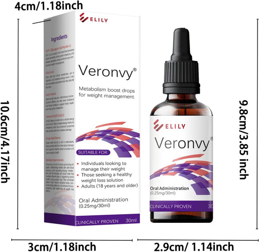 Natural Metabolism Boost Drops - Veronvy Vitamin Supplement, 30ml (1 Fl Oz) - Pack of 2
