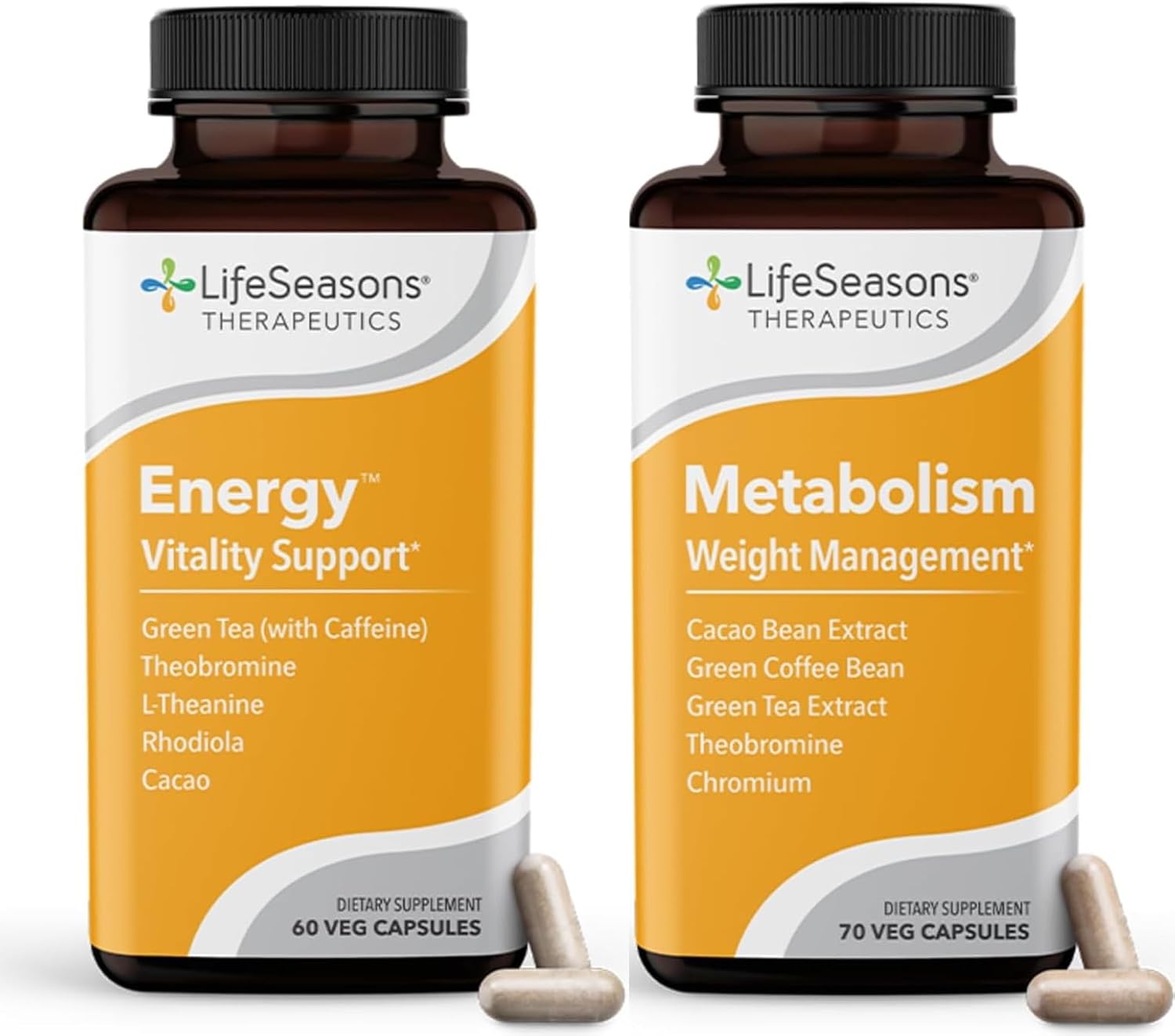Natural Metabolism Booster & Appetite Suppressant Supplement with Green Tea, Coffee Bean, and Chromium - Energy Boosting Formula - 130 Capsules