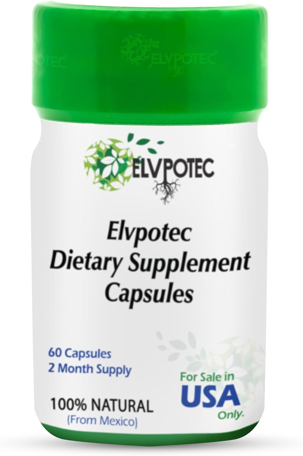 Natural Mexican 60 Capsules for Gut and Colon Support - 2 Month Supply | ELVPOTEC Supplement from Mexico