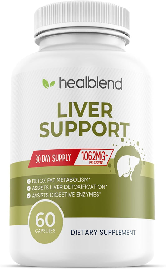Natural Milk Thistle and Zinc Liver Support Supplement - Detox and Cleanse, Digestive Health - 60 Veggie Capsules