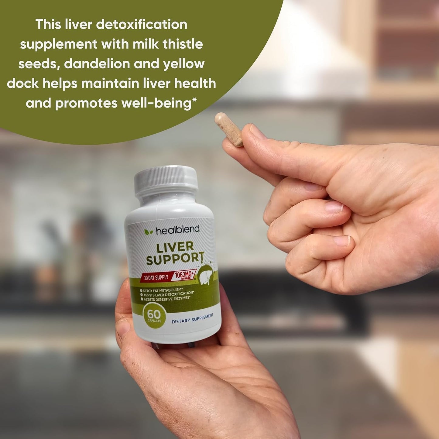 Natural Milk Thistle and Zinc Liver Support Supplement - Detox and Cleanse, Digestive Health - 60 Veggie Capsules