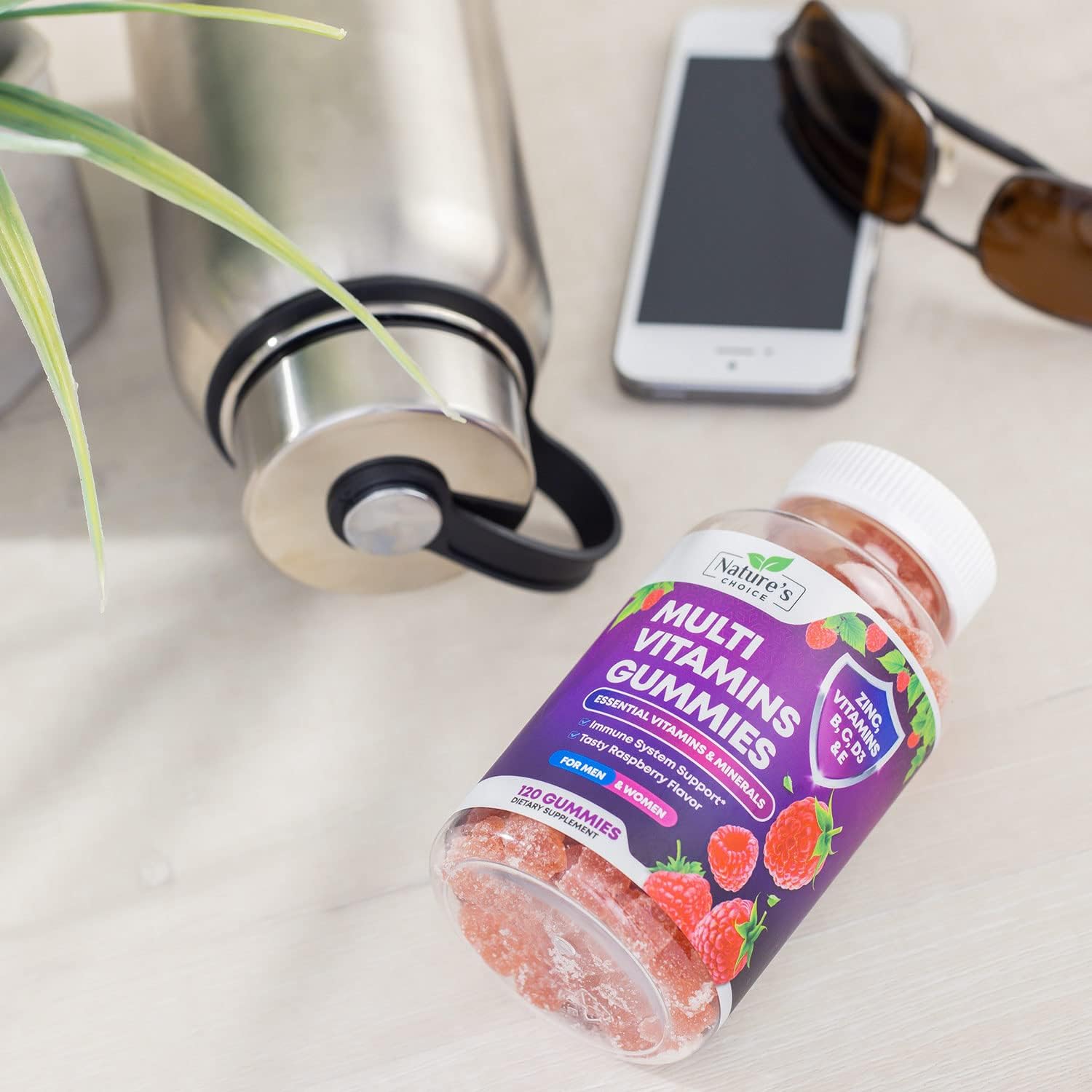 Natural Multivitamin Gummies for Adults - Daily Gummy Vitamins with A, C, E, B6, B12 - Non-GMO, Berry Flavor - 120 Gummies