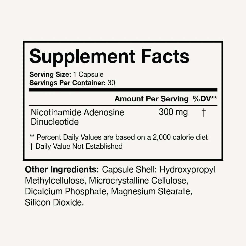 Natural NAD+ Supplement for Cellular Energy, Metabolic Repair & Healthy Aging - Heart, Brain, Muscle - 30 Day Supply