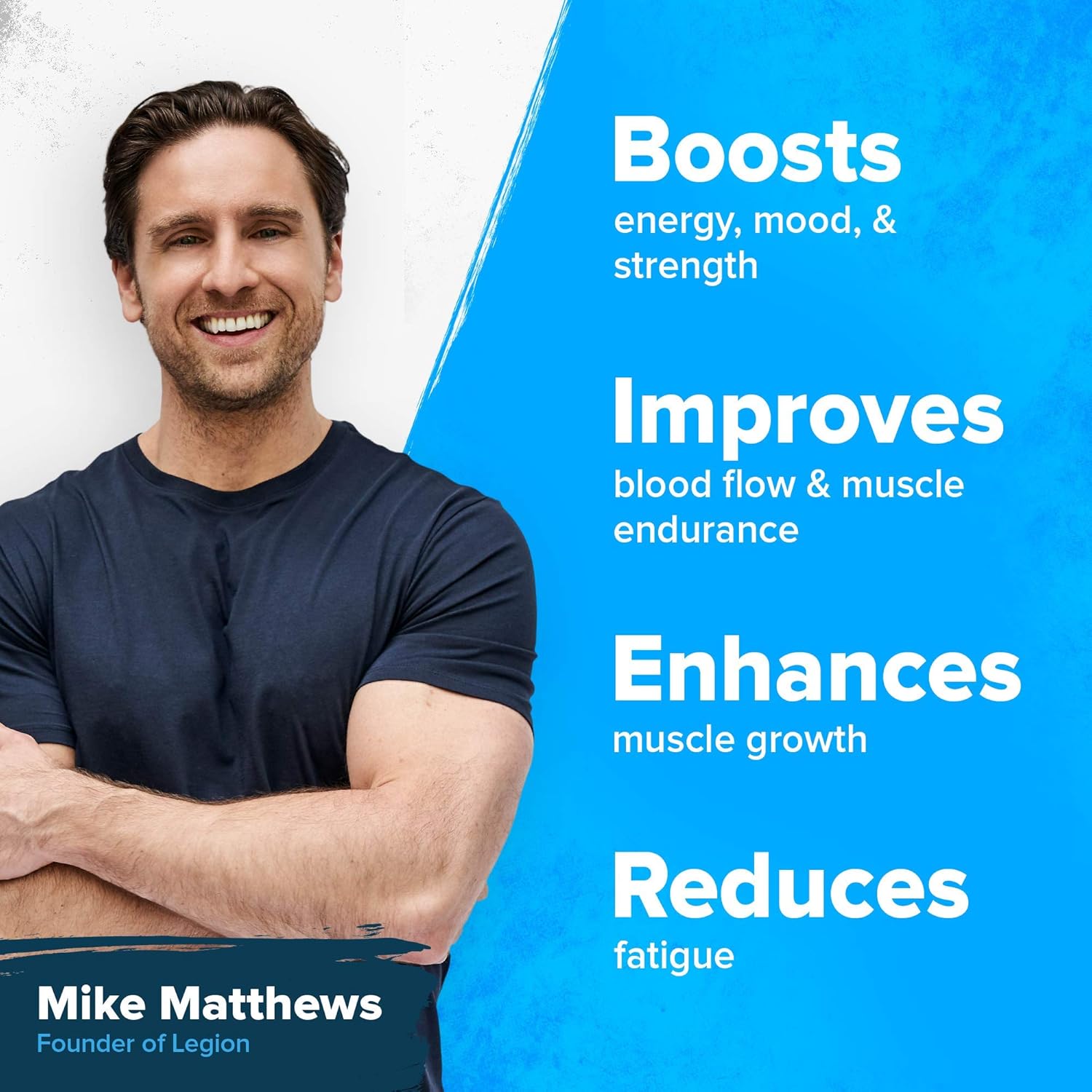 Natural Nitric Oxide Pre Workout Drink - Boost Energy with LEGION Pulse Supplement, Creatine Free, Sweetened with Beta Alanine, Citrulline, Alpha GPC (Fruit Punch & Blue Raspberry)