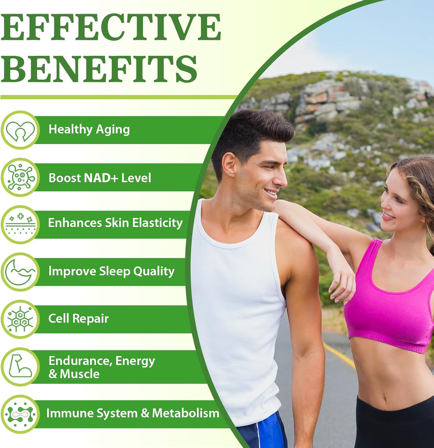 Natural NMN Supplement 500mg - Boost NAD+ Levels, Anti-Aging & Energy Support - Non-GMO - 240 Count