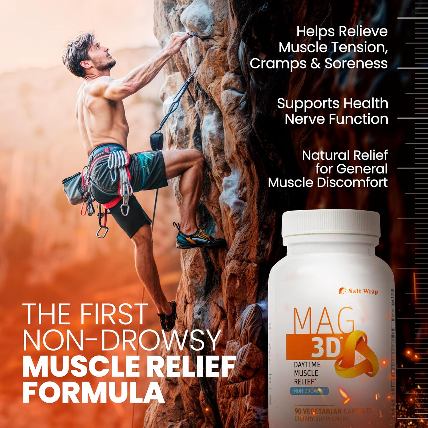Natural Non-Drowsy Leg Cramp & Muscle Relief Support Supplement with Turmeric & Magnesium for Nerve Health