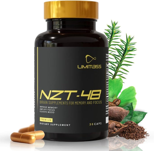 Natural Nootropic Brain Booster Supplement for Memory, Focus & Energy - 30 Servings