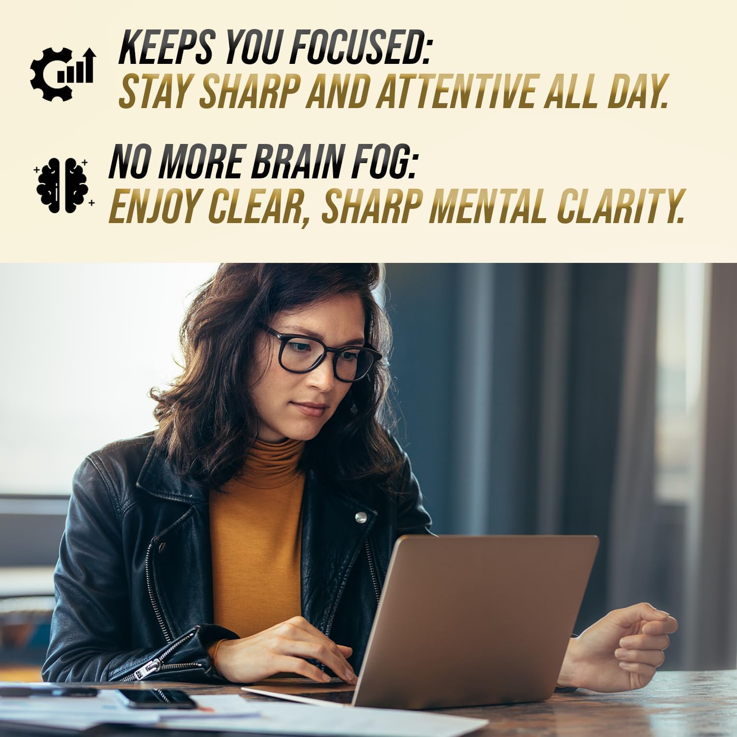 Natural Nootropic Brain Booster Supplement for Memory, Focus & Energy - 30 Servings