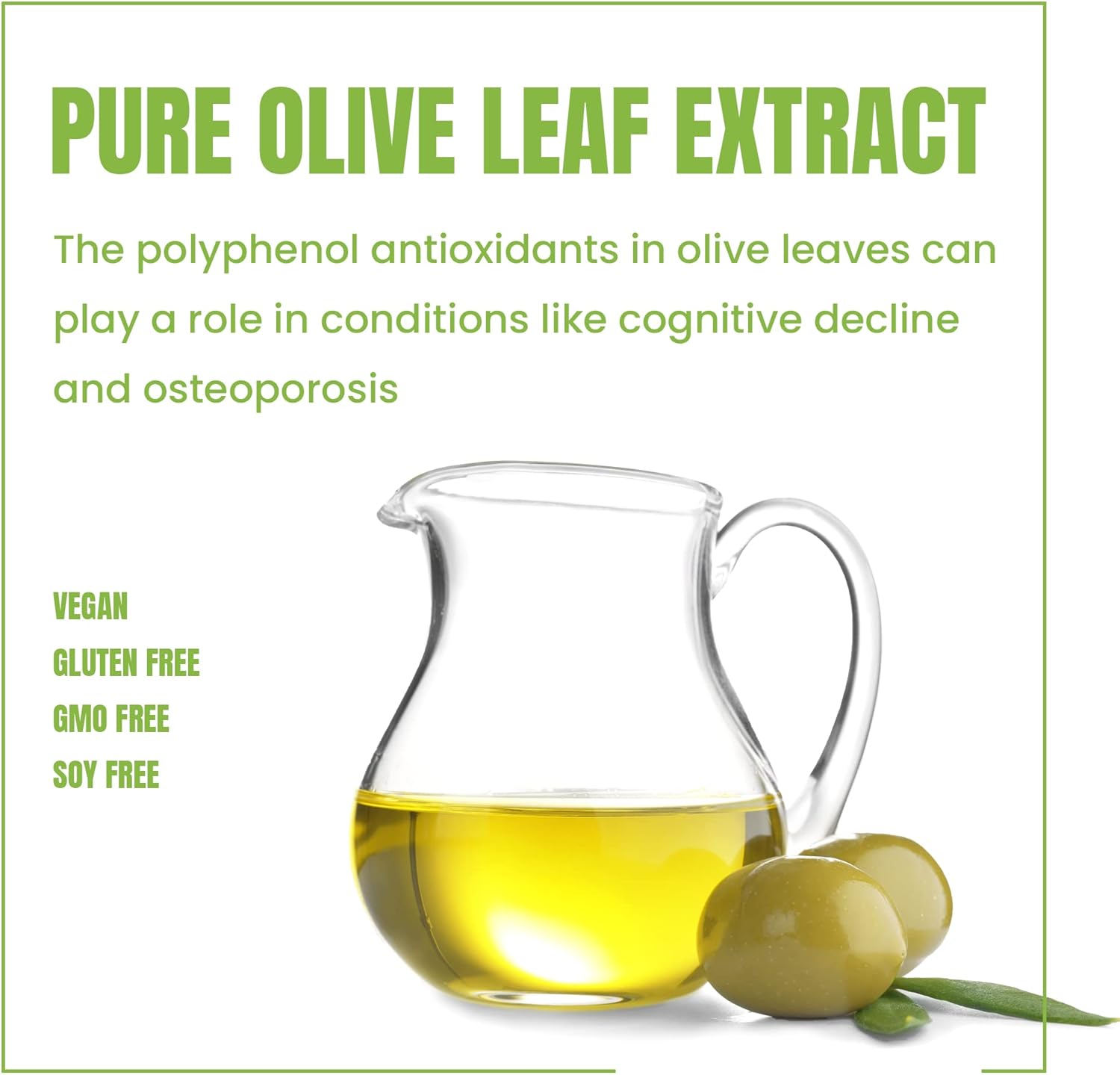 Natural Olive Leaf Extract Supplement - Promotes Immune and Heart Health - Non-GMO, Gluten-Free Formula for a Healthy Lifestyle