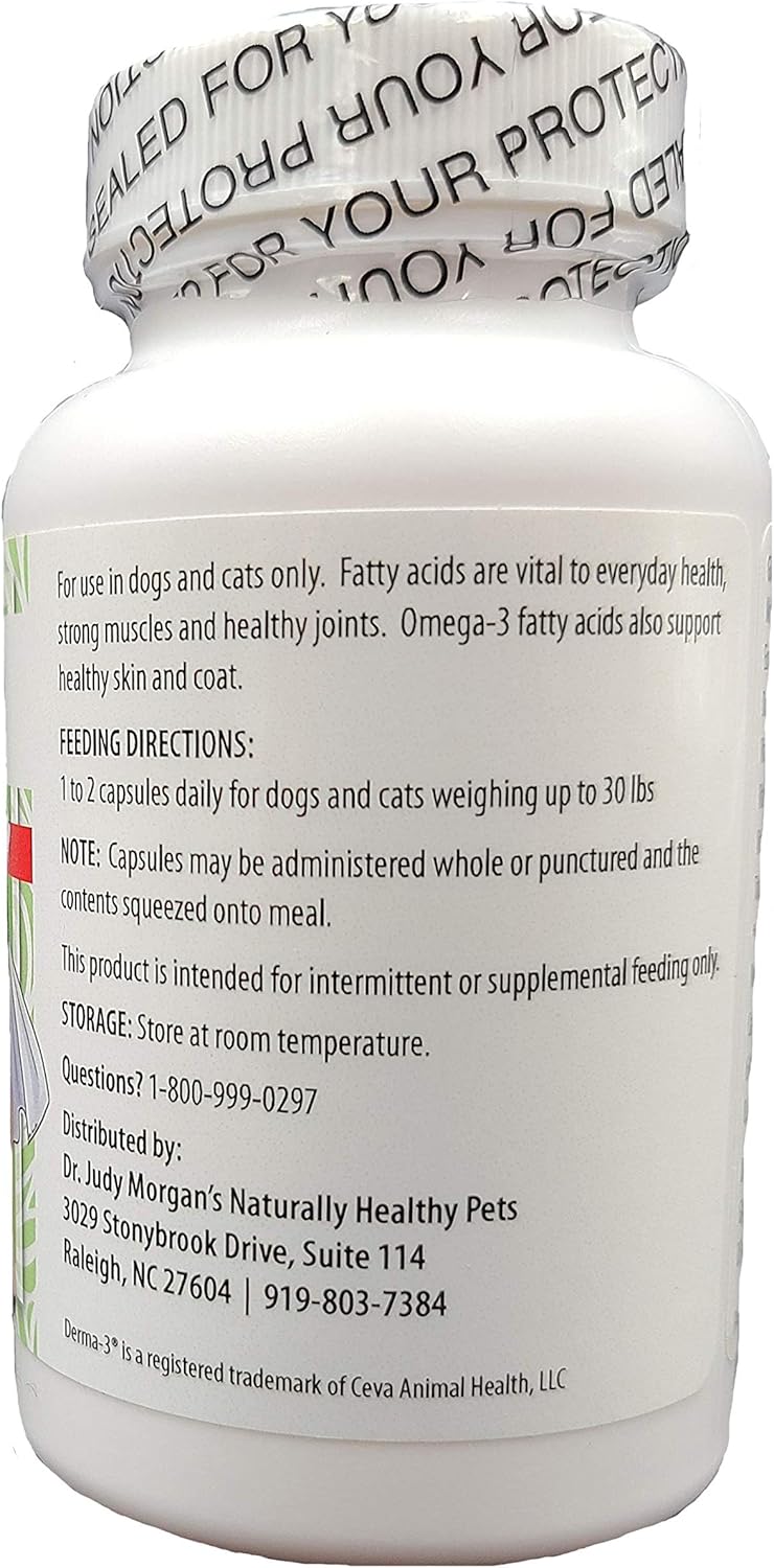 Natural Omega-3 Fish Oil Softgels Supplement for Small Dogs and Cats by Dr. Judy Morgan - Healthy Pets