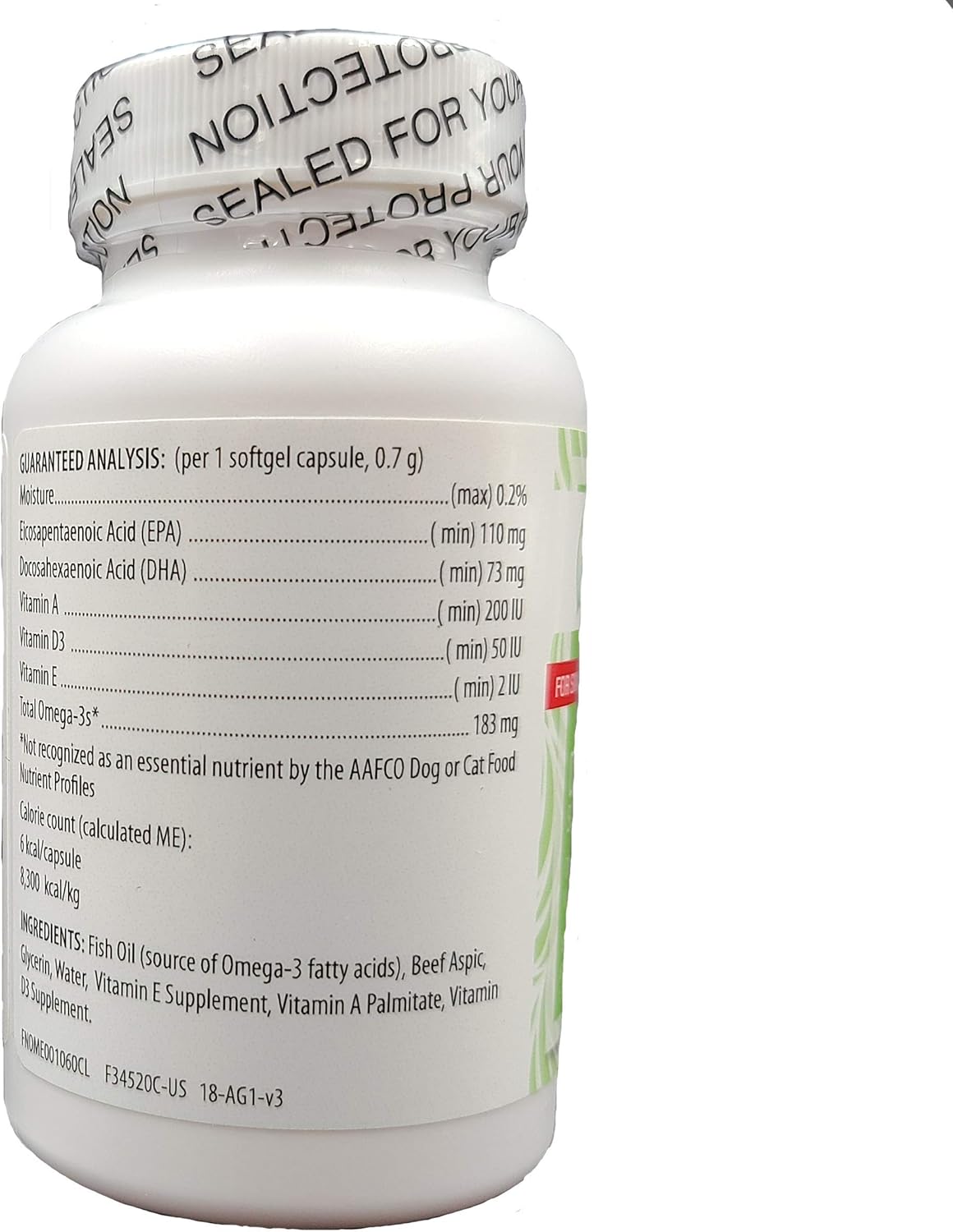 Natural Omega-3 Fish Oil Softgels Supplement for Small Dogs and Cats by Dr. Judy Morgan - Healthy Pets