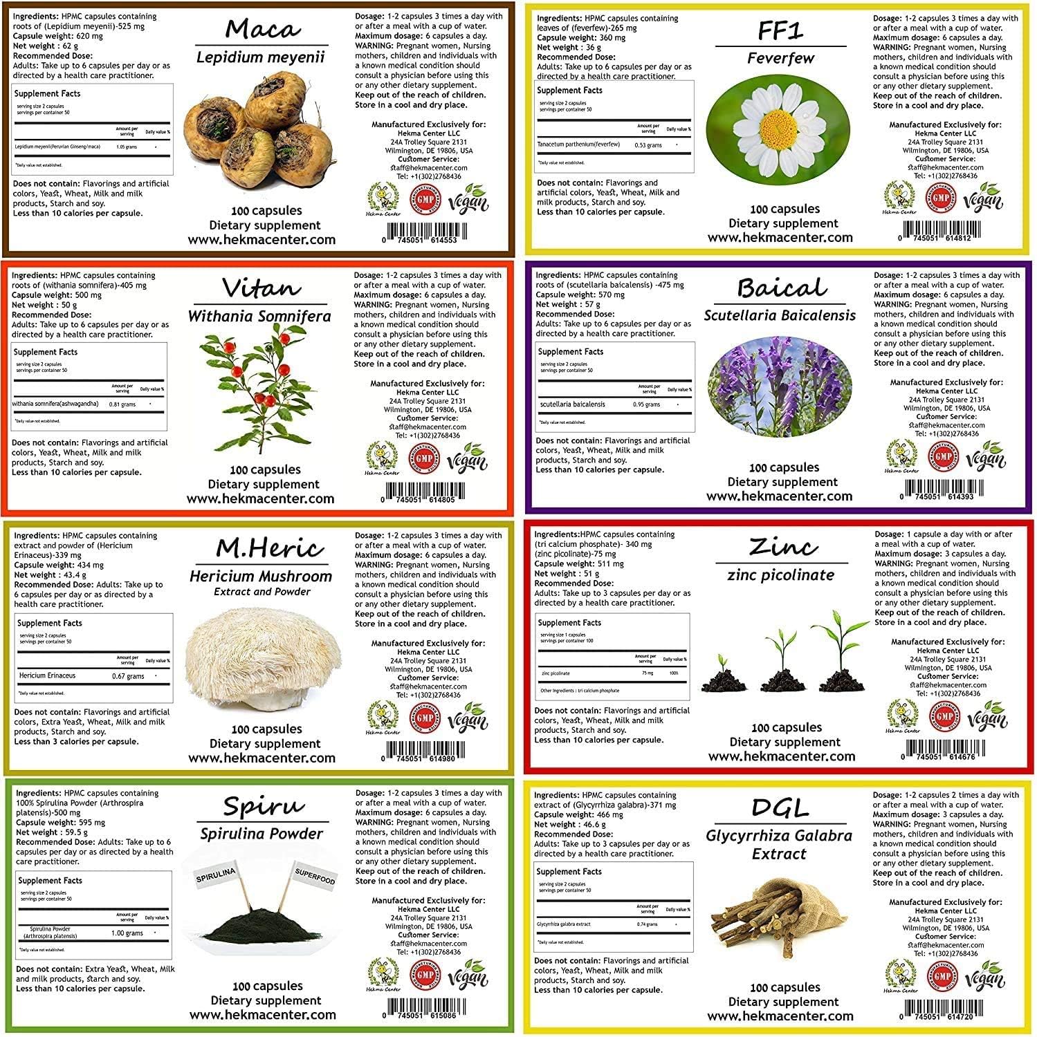 Natural Organic Herbal Supplements Package for MS - 18 Medicinal Herbs, Sidr Honey, and Royal Jelly - Vegan MS Support