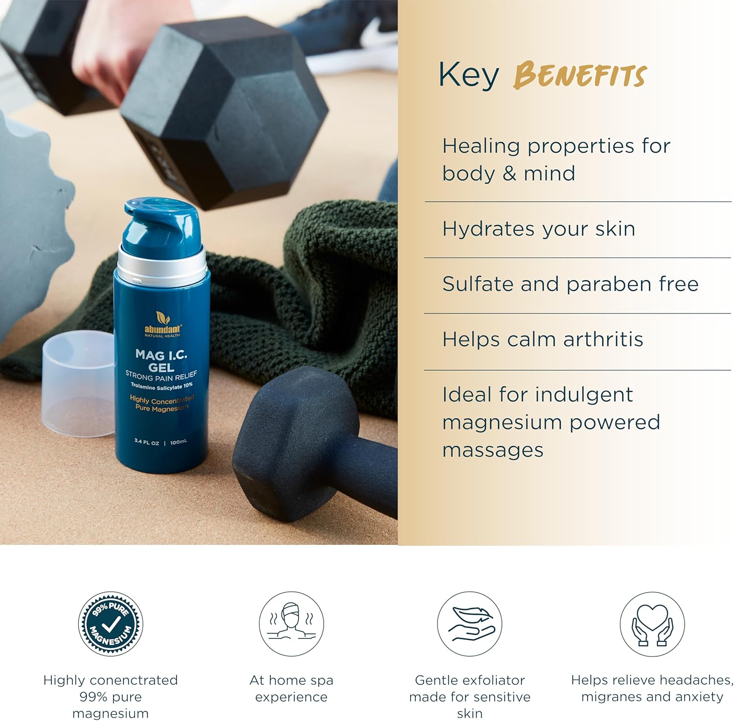 Natural Pain Relief Bundle with 10% Trolamine Salicylate for Fast Absorption, Strong Relief Against Aches and Bruises - Fragrance-Free