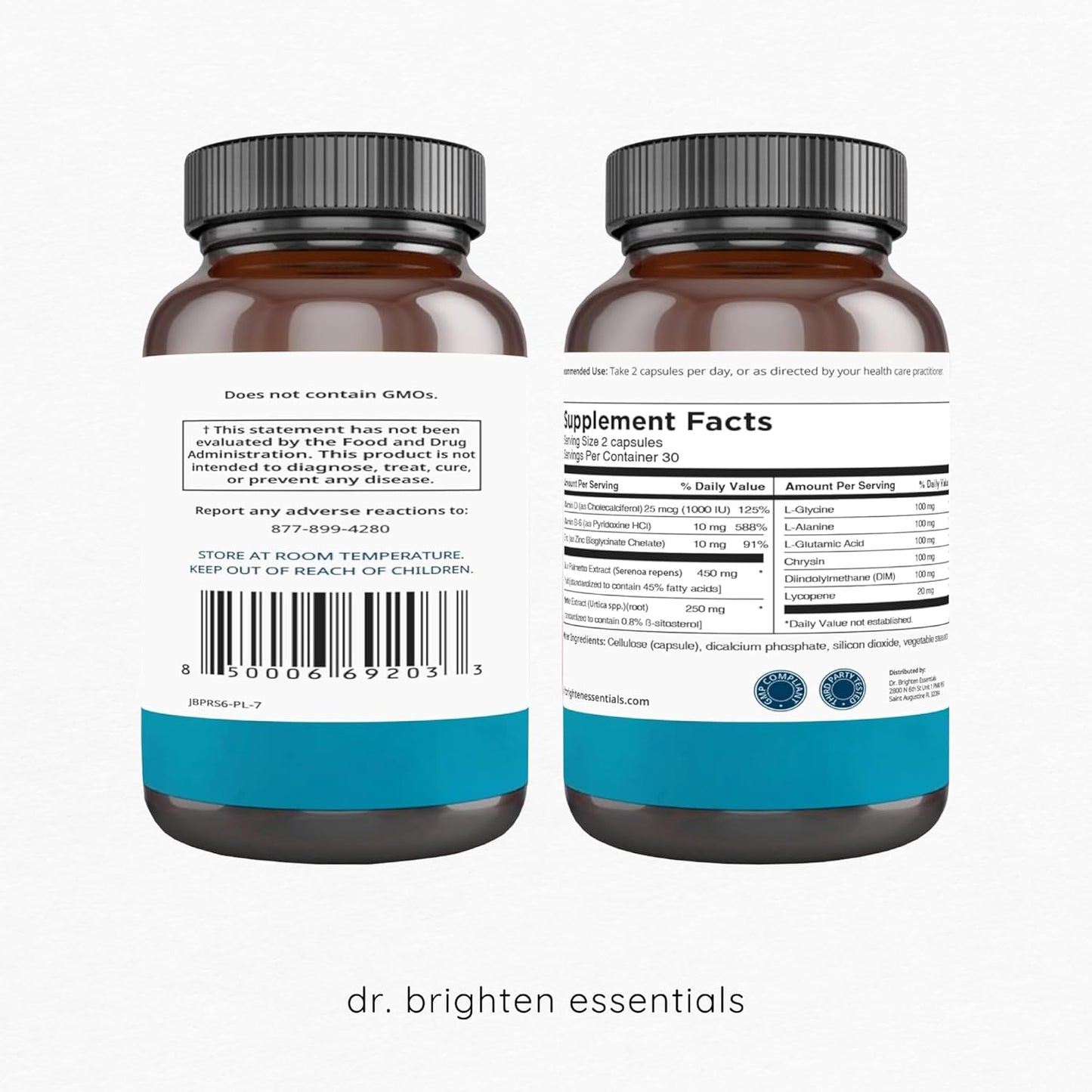 Natural PCOS Support Supplement for Women - Dr. Brighten Saw Palmetto Plus - Promotes Hair Health, Clear Skin, and Hormonal Balance