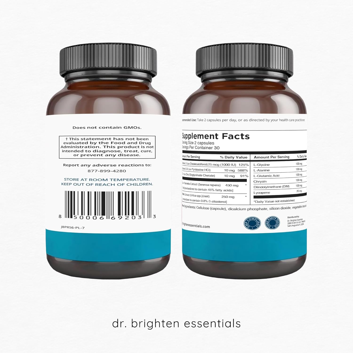 Natural PCOS Support Supplement for Women - Dr. Brighten Saw Palmetto Plus - Promotes Hair Health, Clear Skin, and Hormonal Balance