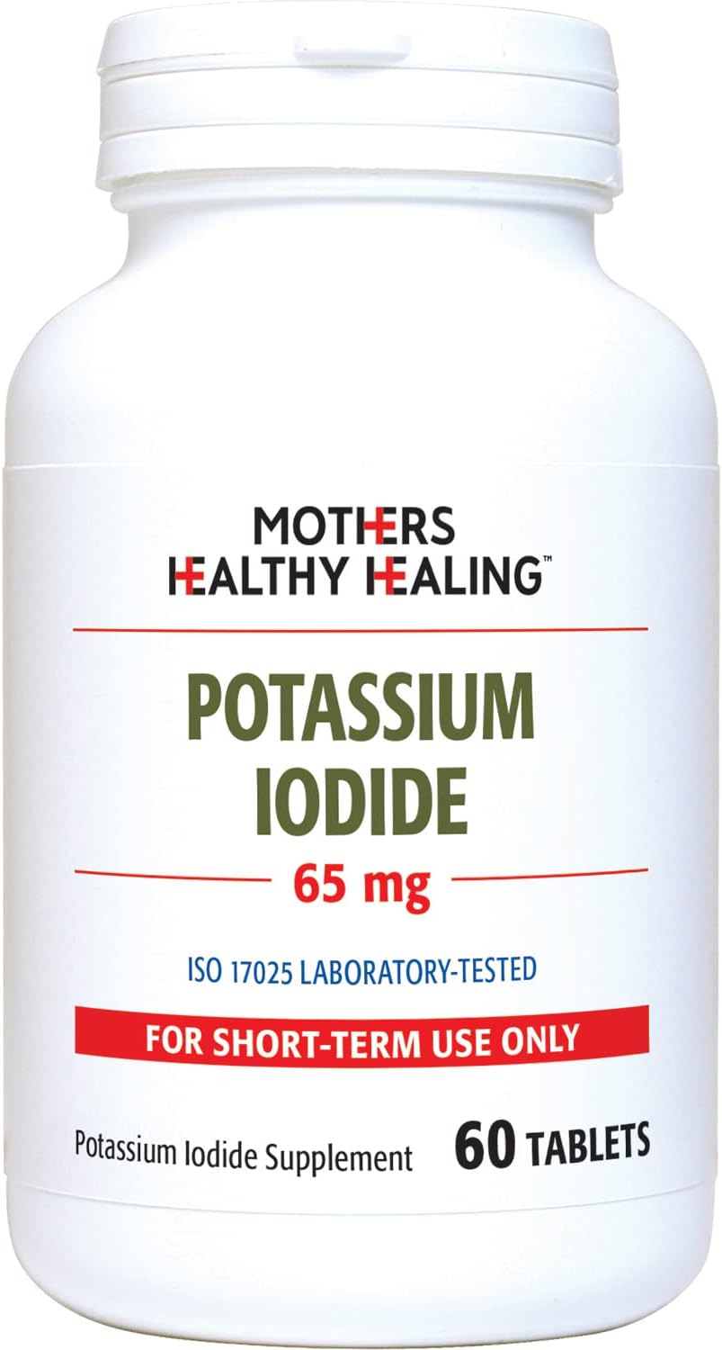 Natural Potassium Iodide Supplement 65mg | 60 Tablets | Iodine Support for Mother's Health
