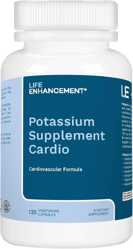 Natural Potassium & Taurine Supplement 750mg - Cardio Support - 120 Capsules