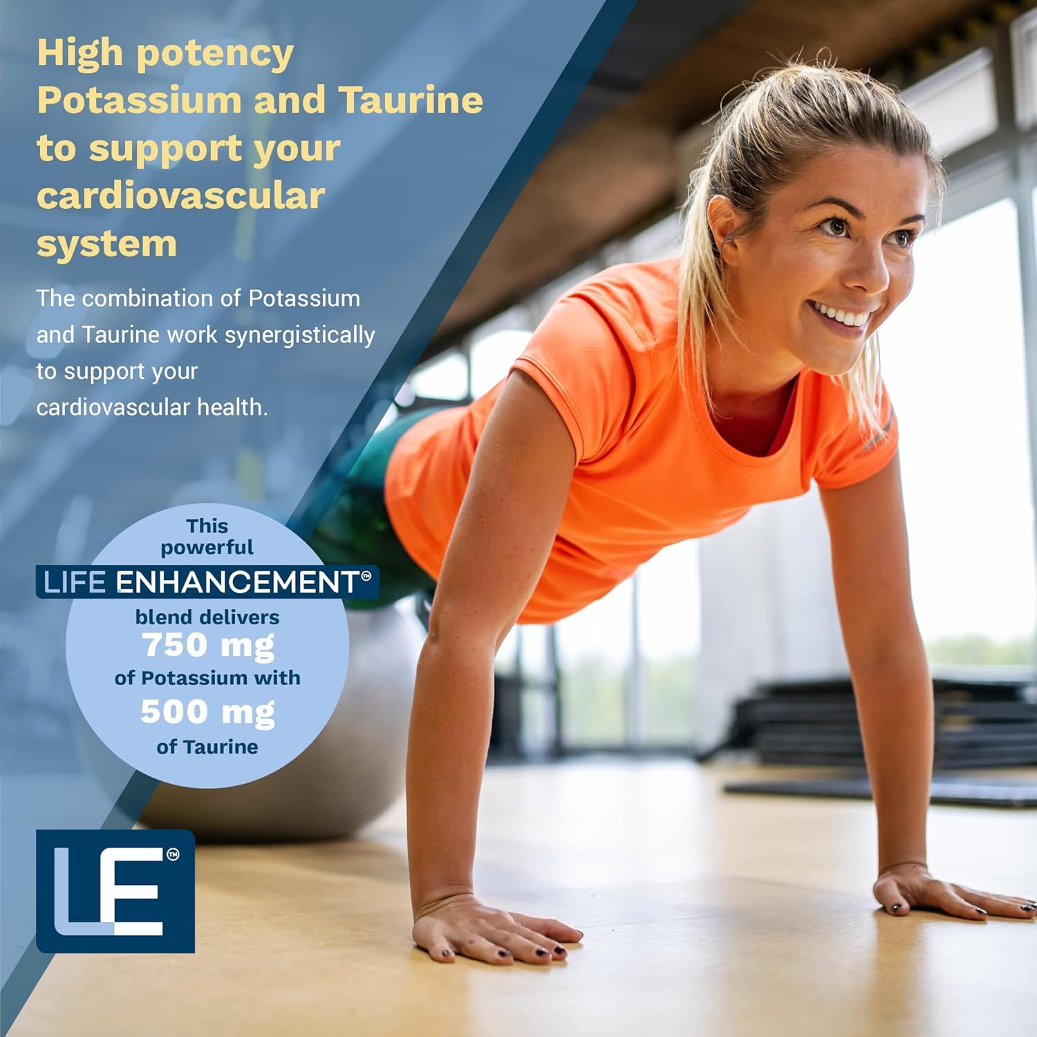 Natural Potassium & Taurine Supplement 750mg - Cardio Support - 120 Capsules