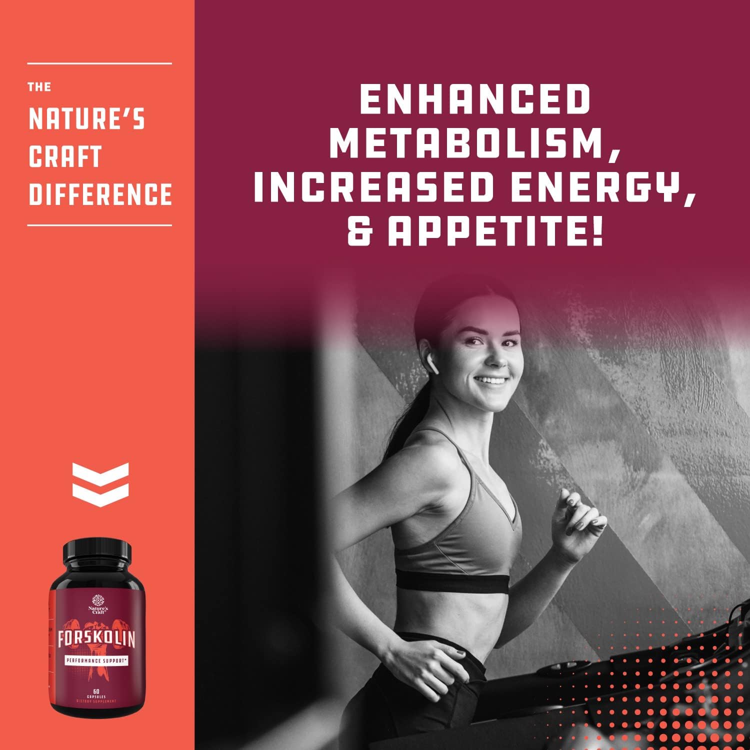 Natural Pre Workout Bundle: Forskolin Supplement & BCAA Capsules for Energy Boost & Muscle Recovery - Vegan Fitness Supplements