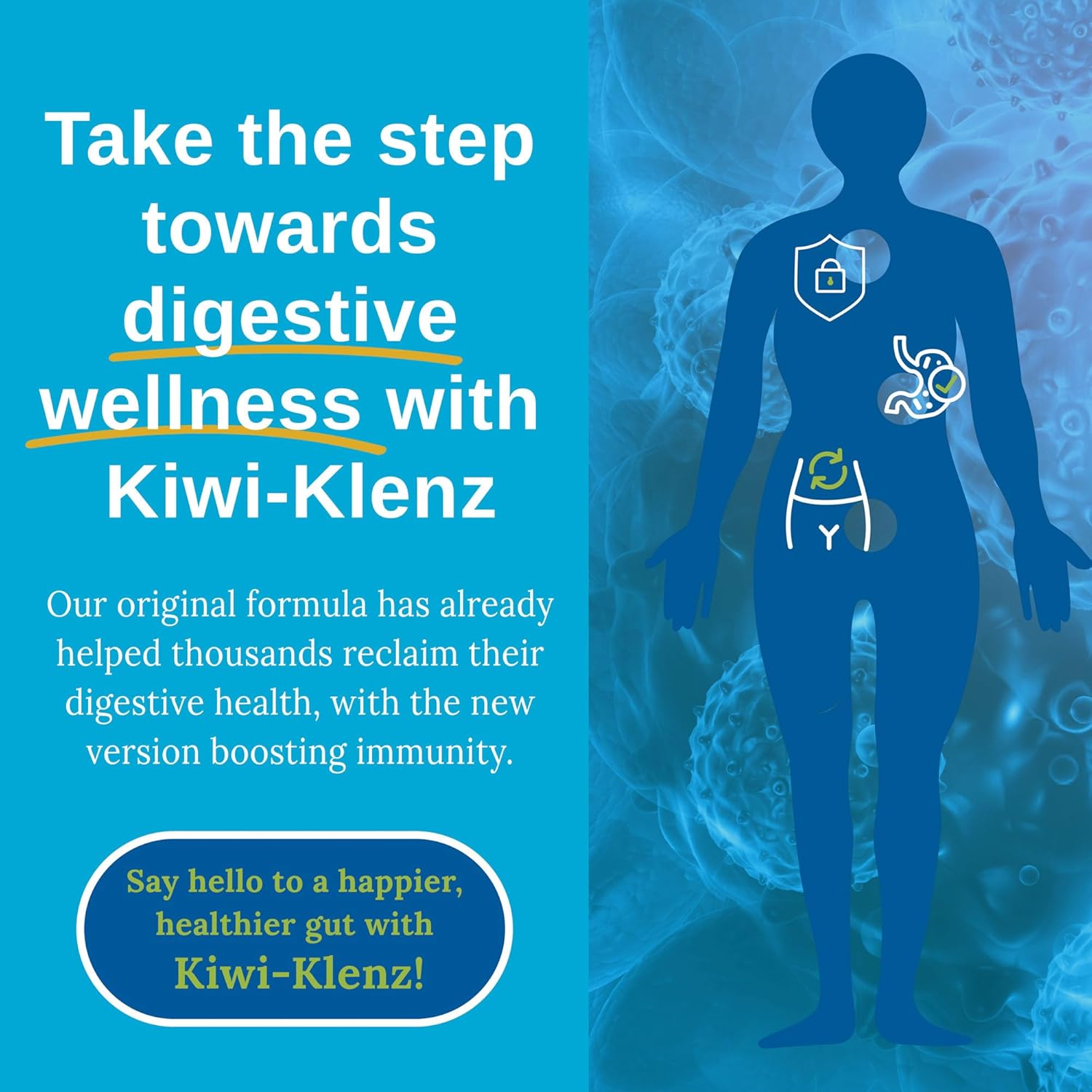 Natural Prebiotic Enzyme Supplement for Digestive Support - Xtendlife Kiwi-Klenz for Gut Health - Relieves Bloating, Gas, Indigestion - 30 Day Supply