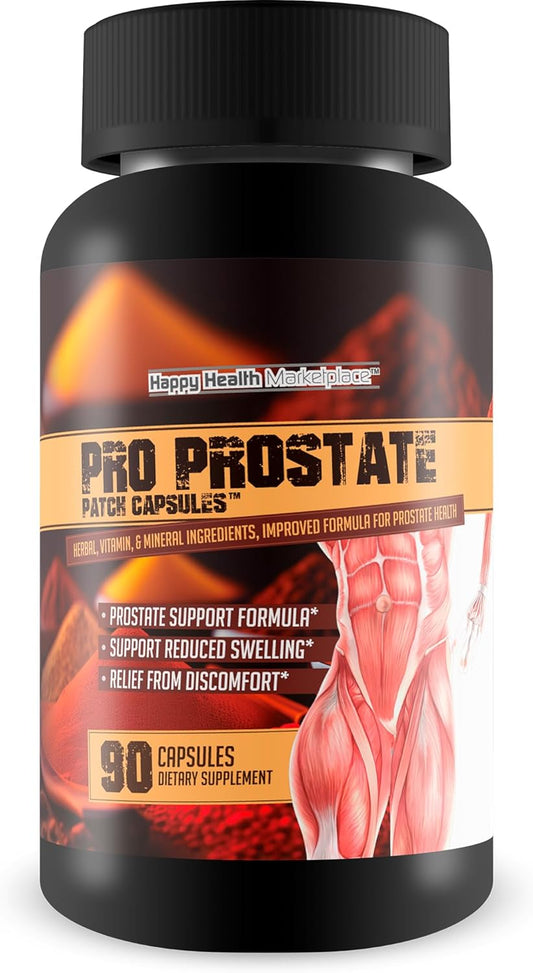 Natural Prostate Supplement Capsules for Men - Prostate Health Support - Prostate Patch Capsules - Natural Prostate Remedies - Prostate Healers - Happy Health Marketplace