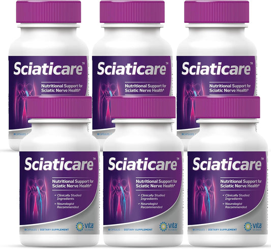 Natural R-ALA Sciaticare Nerve Soothing Supplement - 40X Strength Vitamins for Lower Lumbar, Hip, Thigh, Leg, Foot - Non-Synthetic Alpha Lipoic Acid