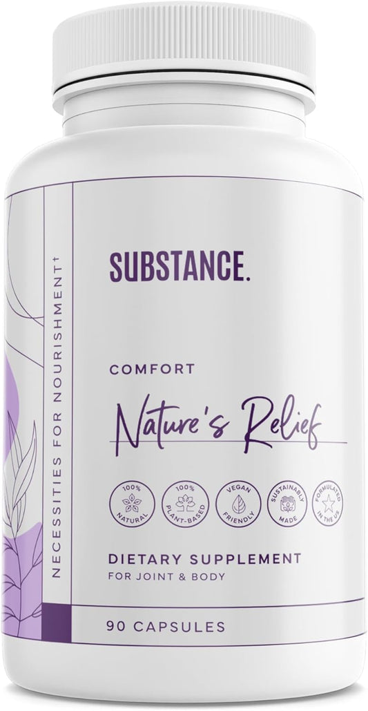 Natural Relief Blend | Turmeric, Boswellia & Ginger Supplement | Ease Body Aches & Improve Mobility | Non-GMO (30 Servings)
