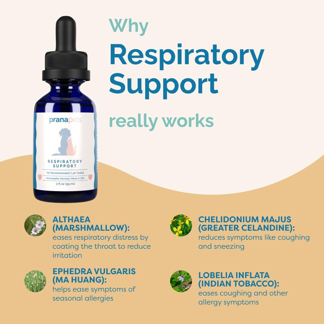 Natural Respiratory Support Supplement for Dogs & Cats | Promotes Healthy Respiratory Function | Helps with Seasonal Allergy Symptoms