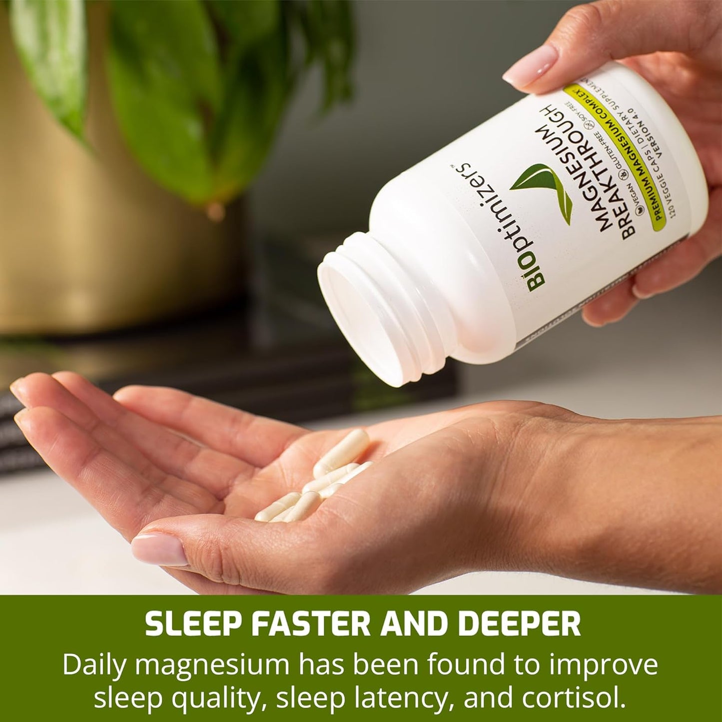 Natural Sleep and Brain Supplement with 7 Forms of Magnesium - BiOptimizers Magnesium Breakthrough 4.0 - 60 Capsules