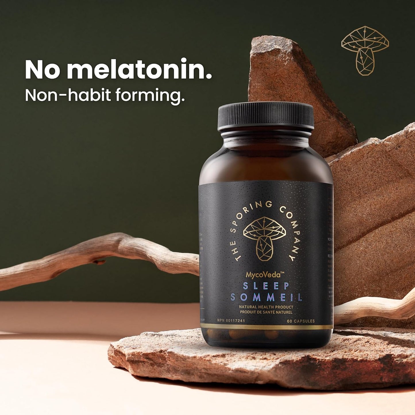 Natural Sleep Supplement with Reishi, Valerian Root, and Skullcap for Long-Term Sleep Regulation - 60 Capsules