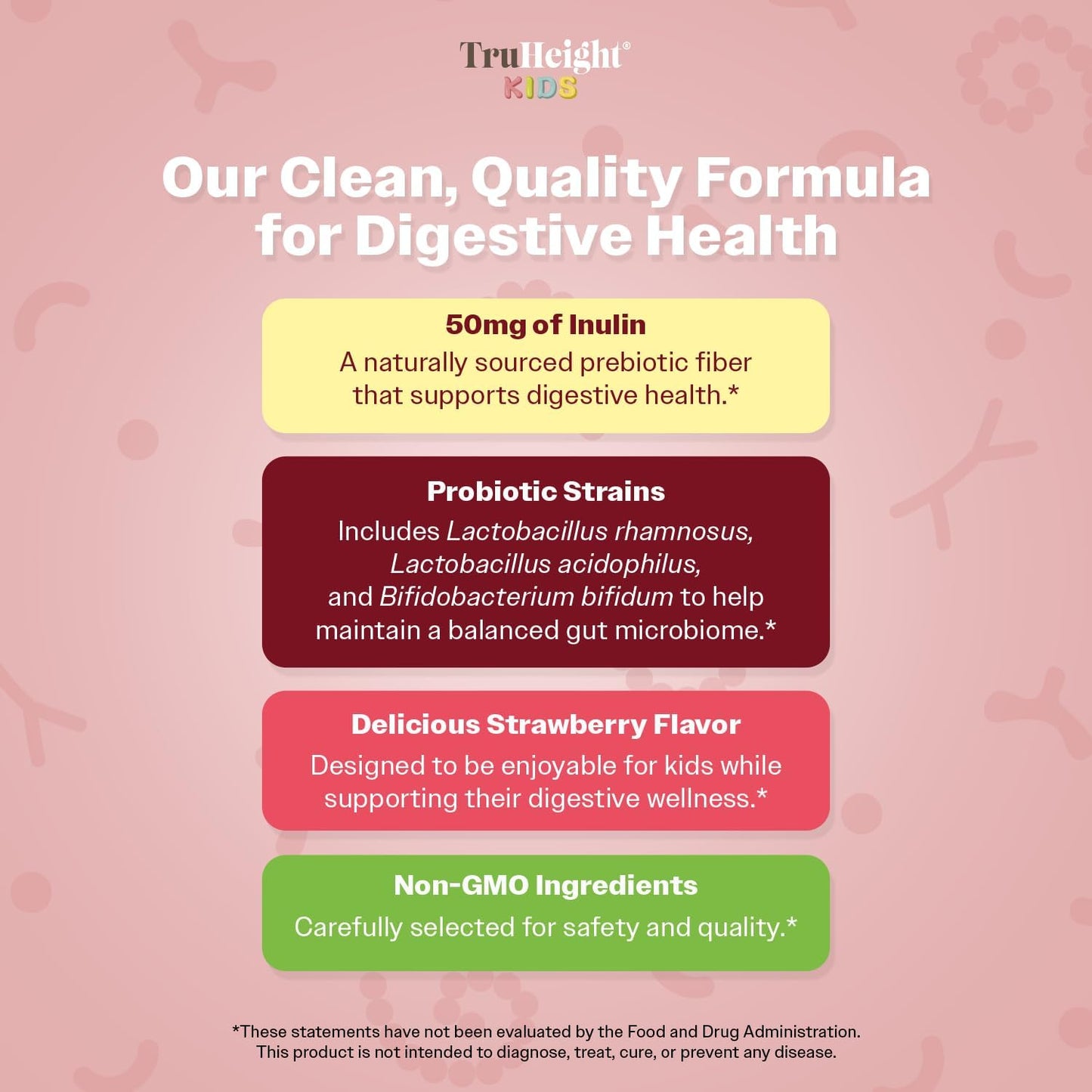 Natural Strawberry Flavored Prebiotic & Probiotic Gummies for Kids 2+, Digestive & Immune Support, Pediatric Recommended Supplement