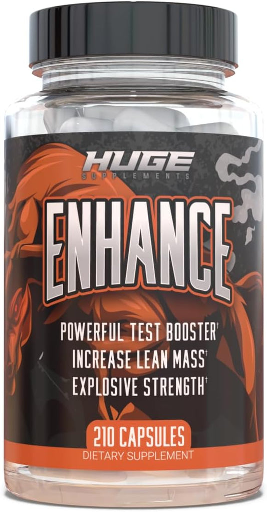 Natural Strength & Stamina Enhancer for Men - Enhance Strength, Size & Stamina - 240 Capsules - Huge Supplements