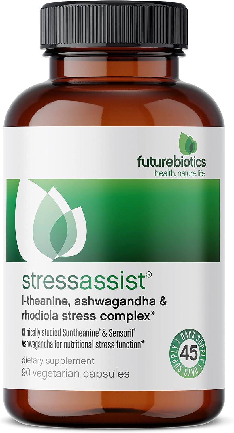 Natural Stress Complex Supplement with L-theanine, Ashwagandha, and Rhodiola Rosea - 90 Vegetarian Capsules by Futurebiotics